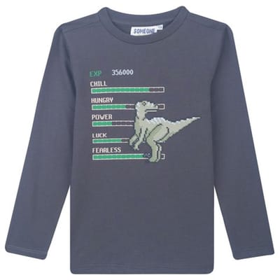 Someone GAMEOVER-SB-03-F Jongens T-shirt - ANTRACITE