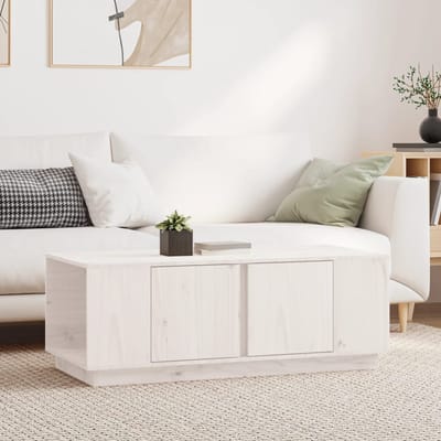 vidaXL - Salontafel - 110x50x40 - cm - massief - grenenhout - wit