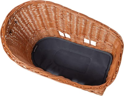 Hondenfietsmand - Hondenmand fiets - Fietstochten met hond - Handgevlochten wilg - 38 liter - Bruin