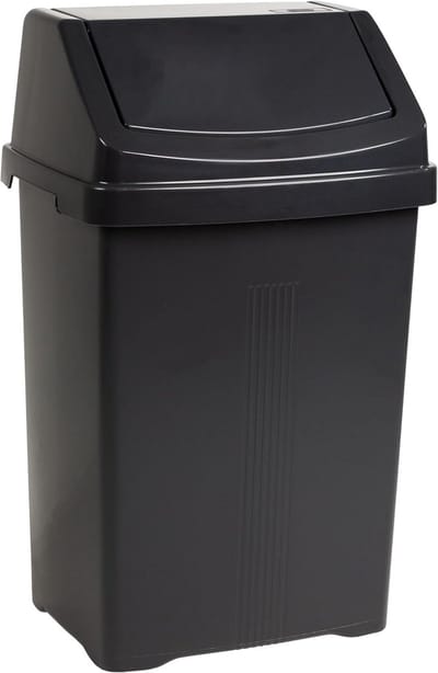 Vuilnisemmer Kanteldeksel - Afvalbak Keuken - Orde Houden - Zwenkdeksel Sluit Direct - 25 Liter Inhoud - Antraciet