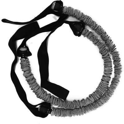 Lot de 2 roues abdominales avec corde de traction auxiliaire pour exercices du ventre, rouleau de résistance black
