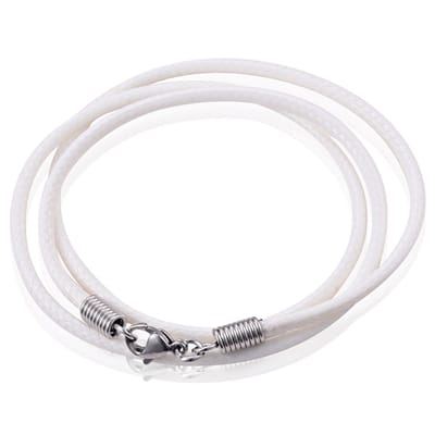 LGT Jewels waxkoord ketting Wit - 2.5mm-65cm