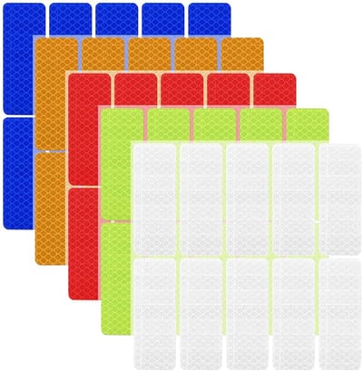 Famanu – Reflecterende stickers 50 stuks – waterdicht – hoge zichtbaarheid voor fiets, aanhanger en nacht