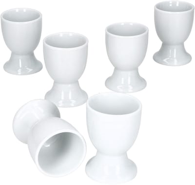 MamboCat Set van 6 LOTTA eierdopjes wit porselein 4,8cm