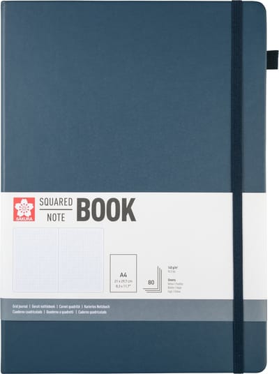 Sakura geruit harde kaft notitieboek A4 Donker Indigo