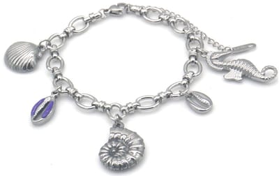 RVS Armband - Schelp - 16-21cm - Zilver - dames - zomers - elegant - trendy - cadeau