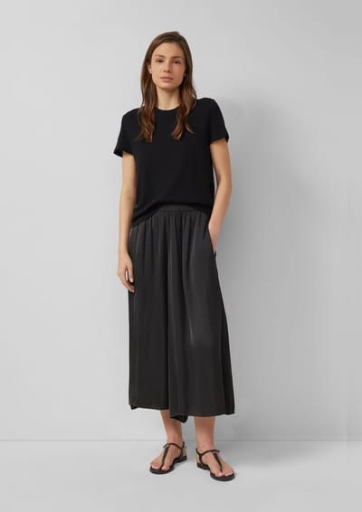 s.Oliver - female - Culottes met extra wijde pijpen van gekreukt satijn