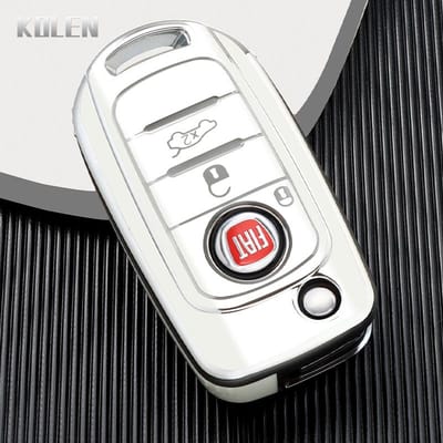 Coque de protection pour clé de voiture pliable en TPU Fashion, Housse Coque Porte-clés Pour Fiat Tipo Tprp Freedom 500X Doblo Argo Nuovo Grazie Accessoires de Protection pour Clé gray