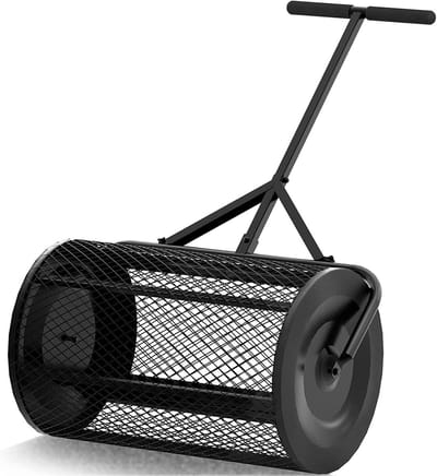 Compoststrooier Gazon - Tuingereedschap Strooier - Gazon Bemesten - Verstelbare Handgreep - 64 x 34 x 15 cm - Groen