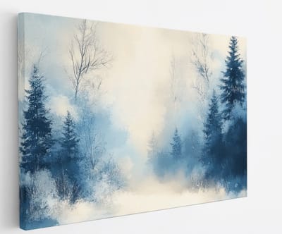 Saammp Canvas Schilderij - Abstract Winter Landschap - Natuur - 60x40 - Foto op canvas - Wanddecoratie - Muurdecoratie Woonkamer - Slaapkamer decoratie - Canvas Print