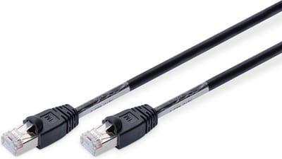 Digitus Dk-1644-010/Bl-Od Rj45 Netwerk Aansluitkabel Cat 6 S/Ftp 1 M Zwart Uv-Bestendig Verdraaide Paren