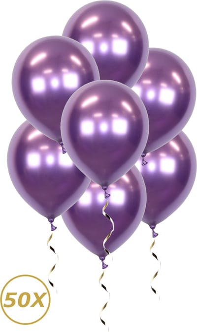 Paarse Helium Ballonnen 2024 NYE Verjaardag Versiering Feest Versiering Ballon Chrome Paars Luxe Decoratie - 50 Stuks