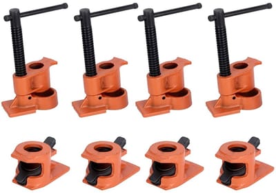 Dailygoods- Buisschroefklemmen 4 stuks - H-stijl Klemmen - Robuust Gietijzer - Verlengde Handgreep - Veilig Bevestigen - Geschikt voor Werkbank