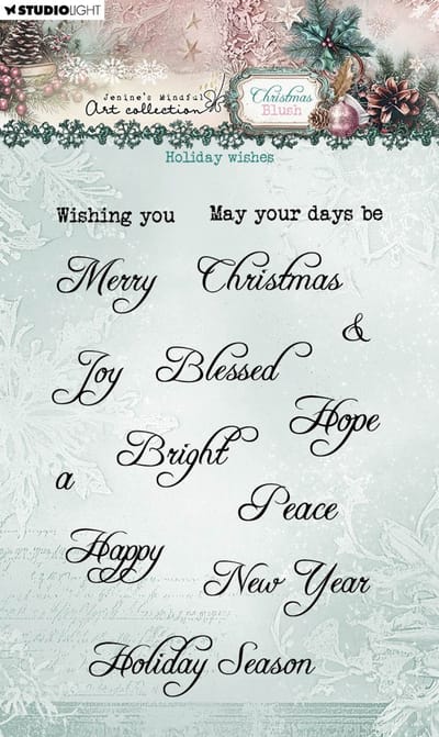 Clear stamp Holiday wishes - JMA Christmas blush nr. 884