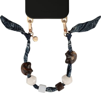 Selencia Universeel Satin Stone telefoonkoord - Telefoon Ketting - GSM Koord - Blauw