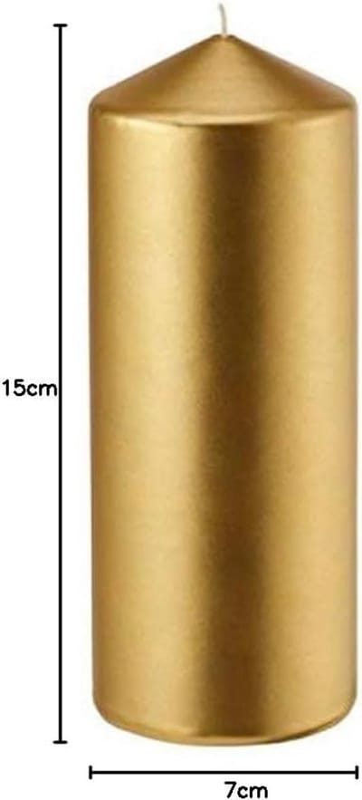 Set van 2 Grote Gouden Kaarsen - 15x7 cm - 55 Uur Brandtijd per Stuk