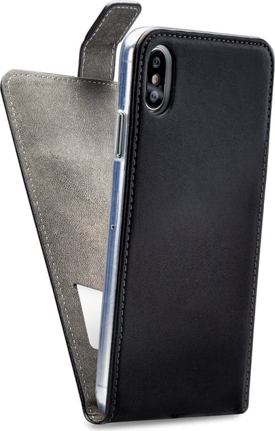 Mobilize Telefoonhoesje geschikt voor Apple iPhone XS Max Hoesje | Mobilize Classic Gelly Bookcase | Pasjeshouder voor 1 Pasje | Telefoonhoesje voor Pinpas / OV Kaart / Rijbewijs - Zwart