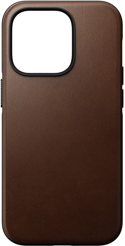 Nomad Modern Leather Case - geschikt voor iPhone 14 Pro Max - gemaakt van echt leder - geschikt voor MagSafe & draadloos laden - Bruin