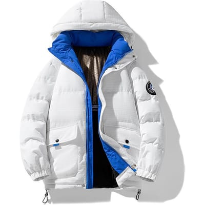 Veste d'hiver en coton pour hommes, courte, à capuche, tendance, polyvalente, vêtements amples en coton rembourré 4XL gray