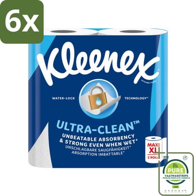 Kleenex Keukenpapier Ultra Clean Maxi XL 2 stuks per verpakking - Voordeelverpakking - 6 stuks - Keukenpapier - Papierhanddoek
