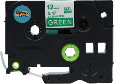 Dappaz - Brother Compatible Labeltape TZe-735 - Wit op Groen - 12 mm x 8 m - Geschikt voor de Brother P-touch - 1 stuks
