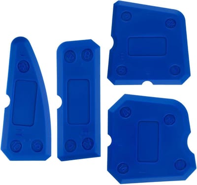 Siliconen Voegengladder - Voegenmes Schraper - Tegelvoegen Afwerken - Herbruikbaar 4-delig - 10 x 5 cm - Blauw