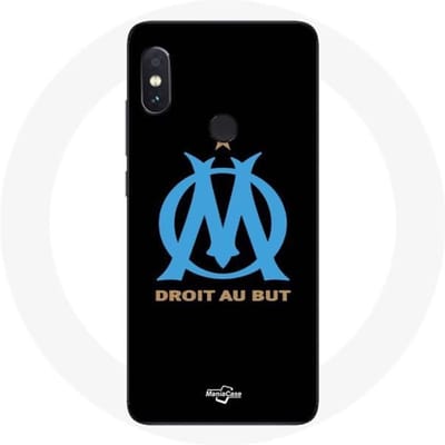 Coque - Olympique de Marseille - Xiaomi Redmi Note 5 Pro - Logo - Noir - Souple noir