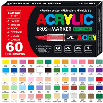 72 Kleuren Acryl Markers Brush Pennen voor Stof Rots Schilderen Pen Steen Keramiek Glas Canvas Hout DIY Kaart Maken Kunst Benodigdheden