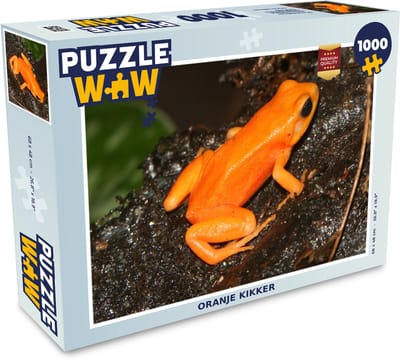 Puzzel Oranje kikker - Legpuzzel - Puzzel 1000 stukjes volwassenen