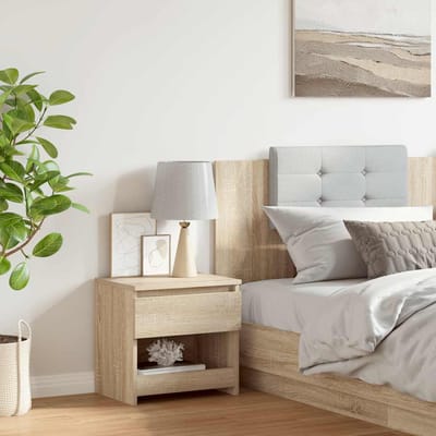 vidaXL - Nachtkastje - 40x30x39 - cm - bewerkt - hout - sonoma - eikenkleurig
