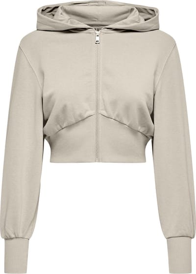 ONLY KOGBELLA L/S ZIP HOOD SHORT UB SWT Meisjes Vest - Birch - Maat 122/128
