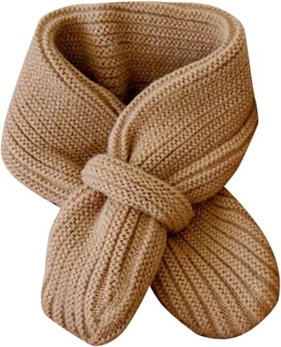 Warme Gebreide Wintersjaal Voor Baby's En Peuters Zachte Effen Halsdoek Voor Jongens En Meisjes 2026 Cadeau Voor Het Koude Seizoen Kaki