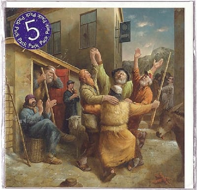 5x Kerstkaarten met envelop - Luxe kaart 15x15 cm- Marius van Dokkum herders