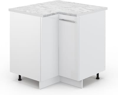 Vicco Fame-Line Hoekkast – 80.5 cm, WB Marmer Wit Hoogglans