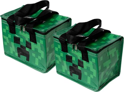 Puckator Kleine lunch/sixpack koeltas - 2 st - Minecraft print - 21 x 15 cm - 4,4 L