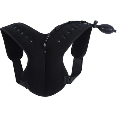 Houdingscorrector Ademende Rugondersteuning Verstelbare Unisex Schouderbrace Rechttrekker black