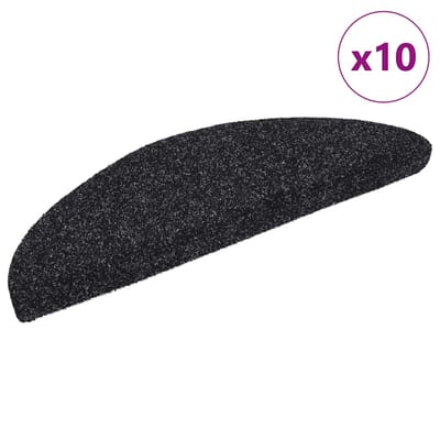 vidaXL - Trapmatten - Zelfklevend - 10 - stuks - 56x17x3 - cm - Zwart - Halfrond