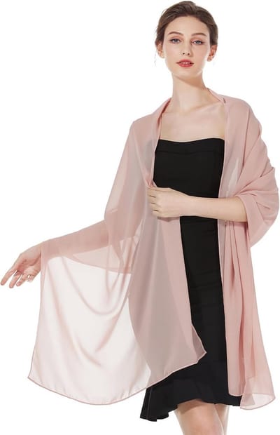 Lichte Chiffon Sjaal en Stola voor Dames - Zijde-achtig en Doorzichtig - Geschikt voor Bruiloft, Feest of Zomer