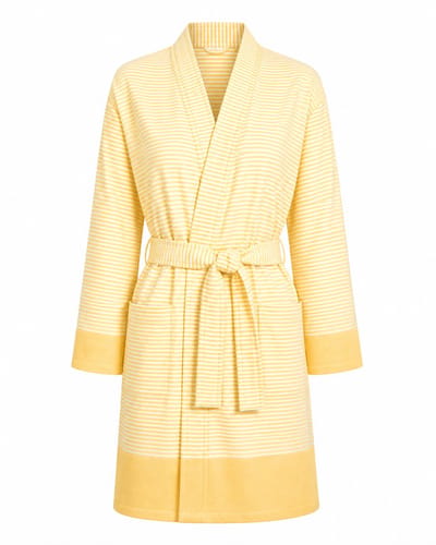 Badjas Dames Katoen - Kimono Badjas Dames - Geel - zomer badjas lichtgewicht -Maat L/XL