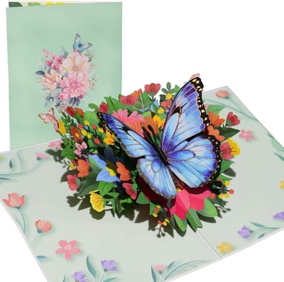 3D Pop-Up Vlinderkaart – Verjaardagskaart met Gouden Vleugels, Inclusief Notitiekaart en Envelop voor Verjaardag, Huwelijk en Jubileum – Perfect voor Vrouw, Moeder, Grootmoeder en Vriendin