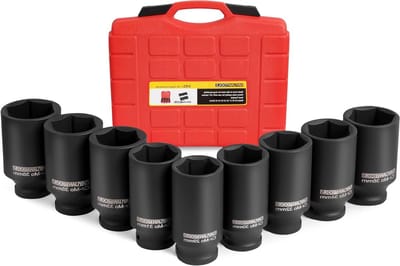 Impact Socket Set 29-38MM voor 1/2" Aandrijving - 9-delige Axle Nut Hub Set met Hoge Kwaliteit en Duurzaamheid