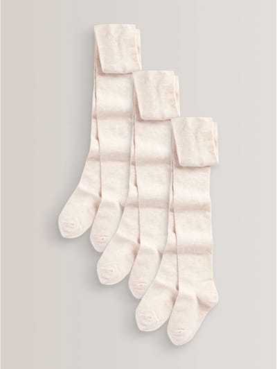 Next - Meisjes - Set van 3 katoenrijke schoolmaillots - Crème