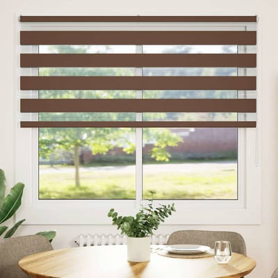 vidaXL - Zebra - rolgordijn - 160x150 - cm - stofbreedte - 155,9cm - polyester - bruin