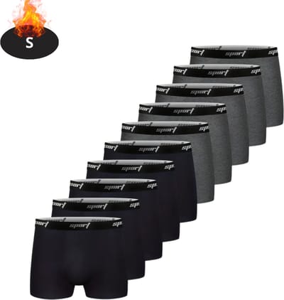 Nivard Onderbroeken Heren - Boxershort - Ondergoed - Boxer - Underwear - Mannen - 10 Pack - Zwart + Grijs - S