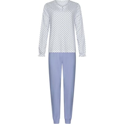Pastunette - Blue Fog - Pyjama - Bio Katoen - Wit/Blauw - Maat 46