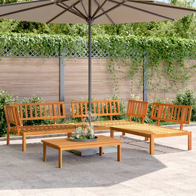 vidaXL - 4-delige - Loungeset - pallet - massief - acaciahout