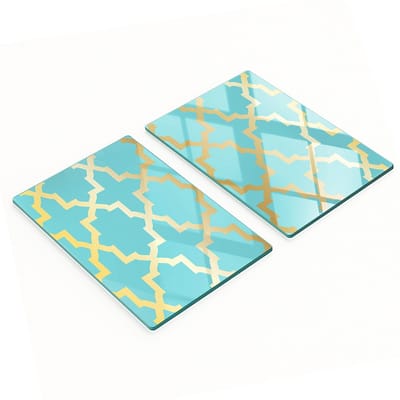 Geharde multifunctionele decoratieve glazen borden met Arabisch patroon, 2x40x52 cm