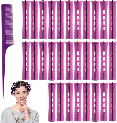 Set van 30 Middelgrote Haarrollers met een Diameter van 19mm voor Prachtige Krullen zonder Beschadiging, Inclusief Kam voor Gemakkelijk Gebruik