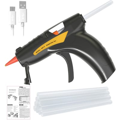 USB Lithium Elektrisch Hete Lijmpistool Set Met 50 Stuks Lijmsticks 0.7*150mm zwart
