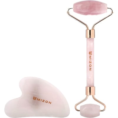 Mizon, ensemble rouleau de massage facial et gua sha, 1 ensemble